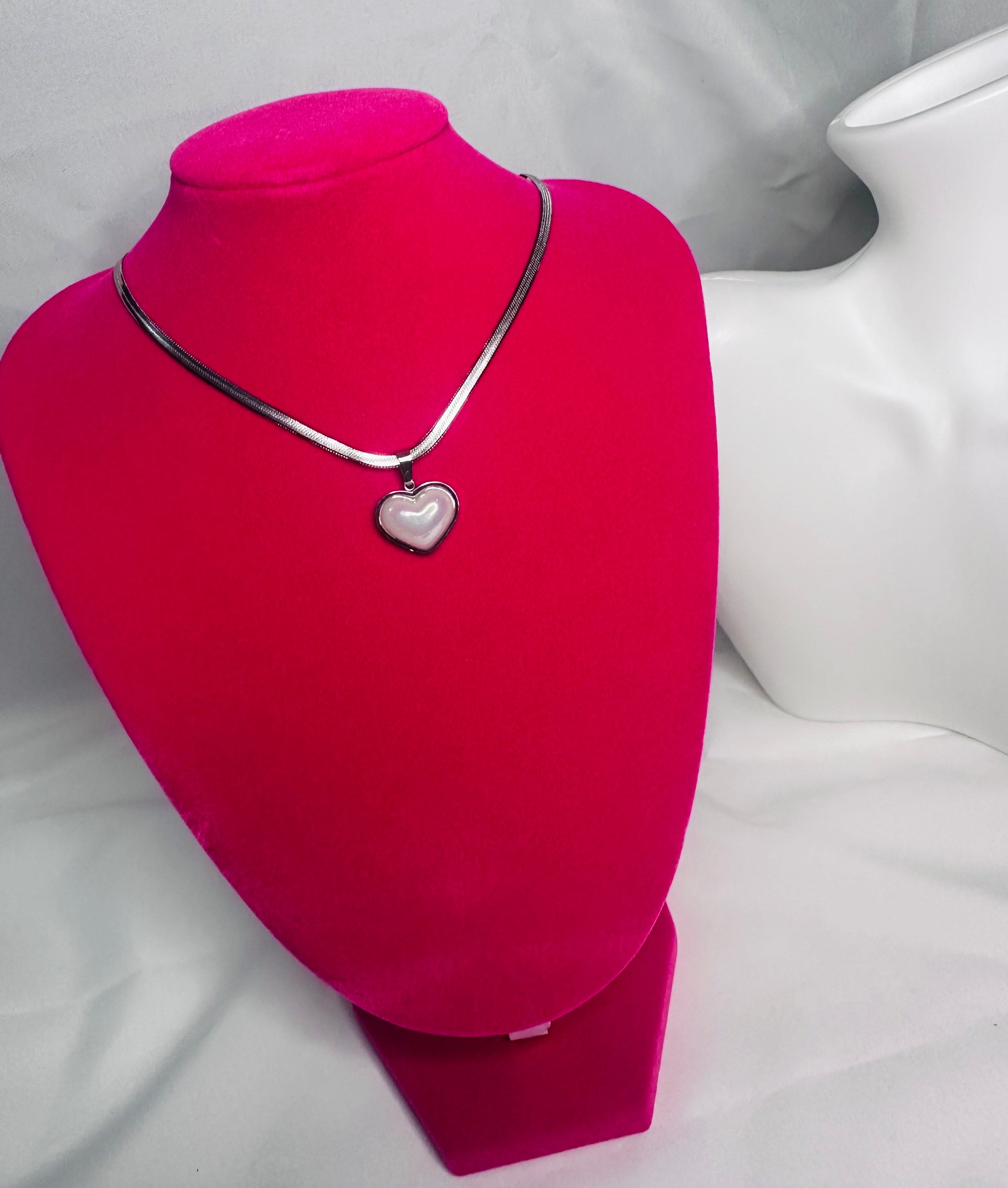 Cadena de Corazón Blanco